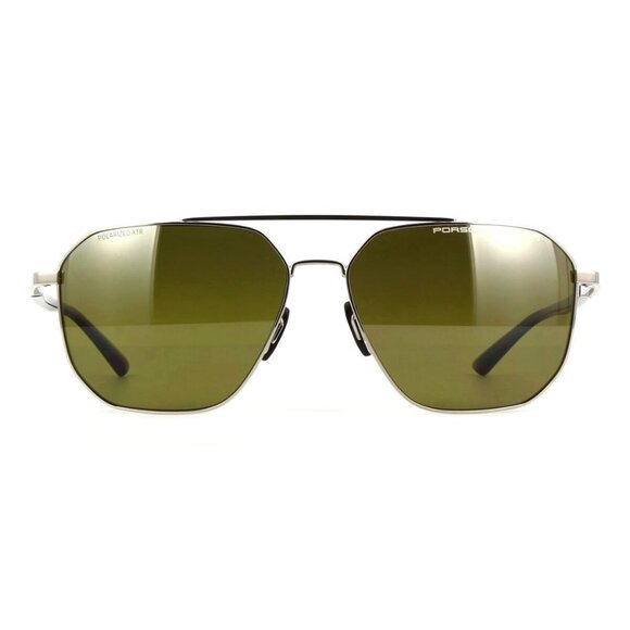 A1670Z New PORSCHE DESIGN Silver Polarised Square P8967 B Sunglasses Women - Picture 2 of 3